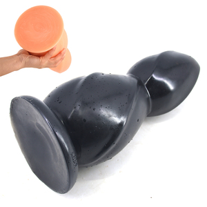 Gourd Shape FAAK016 Black huge anal plug environmental healthy easy clean perfect softness anal Expander sex Toys <b>for</b> Women <b>Men</b> - Product Image 5