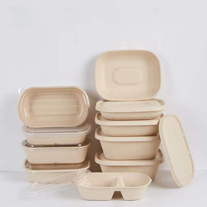 Wholesale 750ml 1000ml 1500ml Biodegradable <b>Lunch</b> <b>Box</b> with PET Lid Single Compartment Bagasse Food Container for Catering - Product Image 1
