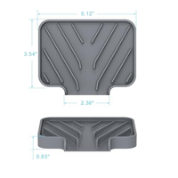 Tapis de séchage en silicone pour salle de bain avec support pour brosses à dents, antidérapant, drainant, facile à nettoyer, pour organiser le comptoir et l'évier