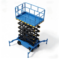 Plateforme élévatrice à ciseaux électrique mobile, plateforme de travail aérien hydraulique, garde-corps de 1000 mm, hauteur maximale de 6000 mm pour entrepôt
