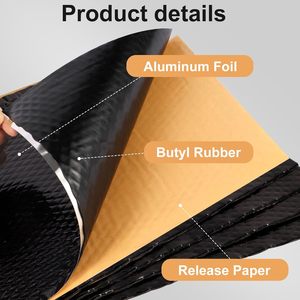 Coussin insonorisant (2 mm), coussin insonorisant pour voiture, coussin <span class=keywords><strong>amortisseur</strong></span> auto-adhésif en butyl, adapté aux portes, aux toits, au <span class=keywords><strong>coffre</strong></span> - Product Image 3
