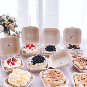 使い捨て生分解性バガス弁当食品容器ベーキングデザートケーキボウル包装バーガースナックボックス電子レンジ対応 - Product Image 4