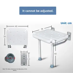 Chaise de bain pliante Design mural peu encombrant pour femmes âgées et enceintes Tabouret de douche <span class=keywords><strong>sanitaire</strong></span> pour petites salles de bain - Product Image 5