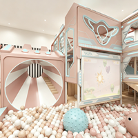 Aoleao Custom Comet Aire de jeux intérieure avec toboggan, piscine à balles, mur d'escalade, panneau interactif pour enfants, jeux souples certifiés CE TUV CPC
