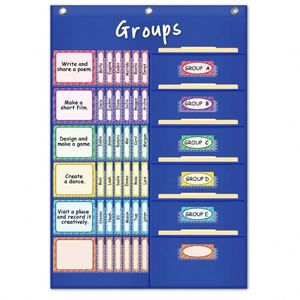 Organizador de Trabajo para el Aula con Gestión de Grupos Personalizable, Tabla de Bolsillos (Poliéster 420D, 40.5x26 pulgadas), Negro, Material Escolar Personalizado - Product Image 1