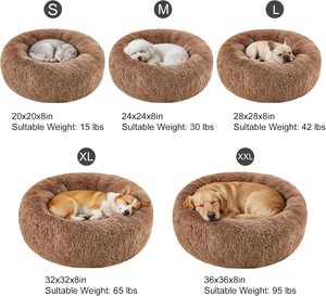 Round Long Plush Super Soft Cat Dog Luxury Fluffy Faux Fur Pet Sleeping <b>Bed</b> Puppy Dog Basket Cushion Mat Portable Cat Dog <b>Nest</b> - Product Image 6