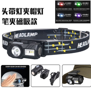Lampe frontale LED rechargeable avec clip magnétique pour la pêche, le camping, la randonnée, la plongée - Product Image 1