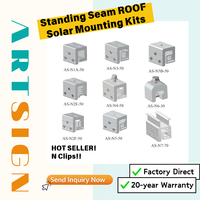 Système de montage solaire : Clip N pour support de toit métallique solaire, pieds en L ajustables, support de toit solaire à installation rapide |   Art Sign