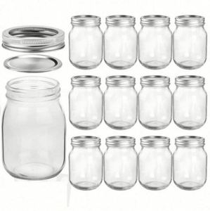 Tarro Mason de 5oz, 8oz, 12oz, 16oz, 25oz, 33oz, transparente, de grado alimenticio, hermético, para envasado y conservación, de boca ancha, con tapa de aluminio. - Product Image 2