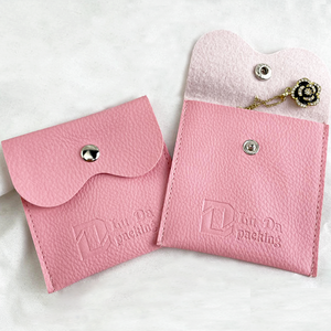 Custom logo Embossed Luxury Microfiber Jewelry Packaging Pouch with Insert Pad Velvet Bags Jewelry for Rings Necklace Display - Product Image 6