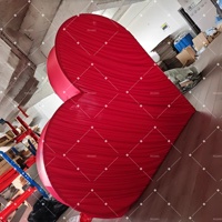 Muwei Housse d'arche en forme de cœur en tissu de soie de lait froissé multicolore pour décoration de toile de fond de photomaton de mariage