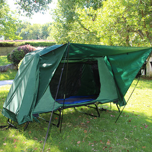Cama de Camping Portátil para 2 Personas, Plegable, Elevada, con Toldo - Product Image 5