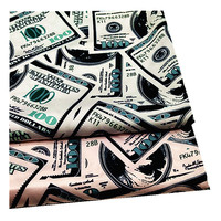 Mode Dollar Design Amerika Stil 100% Polyester Seide Stretch Satin maßge schneiderte Digitaldruck Stoff für Rock und Kleid