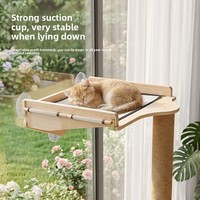 Winners Arbre à chat vertical en sisal avec griffoir, durable et résistant, hamac à ventouses anti-chute, hauteur 1,3 m, Simplicity