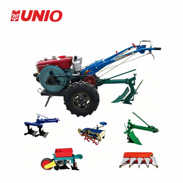 Walking Tractor 2WD Gear Drive 15 HP Diesel Multi-functional Rotary Tillage Ditching High Productivity Farm Tractor Various