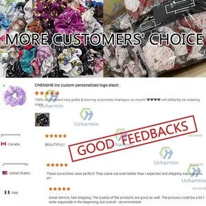 Wholesale Custom Logo Satin Silk Scrunchies Soft Stretchy No Damage Printed <strong>Hair</strong> <strong>Bands</strong> <strong>for</strong> <strong>Girls</strong> Ponytail Holder <strong>Hair</strong> Ties - Product Image 5