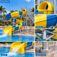 Parc aquatique interactif, aire de jeux aquatiques, toboggan aquatique en spirale de 2,3 m, zone de jeux aquatiques communautaire