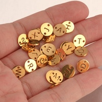 YIREPIN Nuevos Dijes de Letras del Alfabeto de Acero Inoxidable de 8mm con Doble Orificio, Conectores Redondos de la A a la Z para Hacer Pulseras y Collares DIY