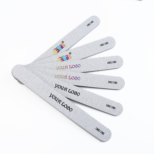 ZIRI Factory Supply Disposable Manicure Tools Private Label Straight Professional Zebra Nail File 100/180/240 Emery Board Double
