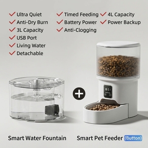 <b>Smart</b> Automatic Pet Feeder 4L With App Control For Cats Indoor Modern Design White Color - Product Image 6
