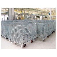 Conteneur en treillis métallique galvanisé pour la protection contre la corrosion, pour entrepôt industriel, palette en treillis métallique pliable, cage