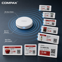 Etiquetas Electrónicas Inteligentes COMPAX de 3.5'' BWRY con Estación Base, Etiqueta de Precio Digital y Cartel para Supermercados, Cadenas de Tiendas Minoristas