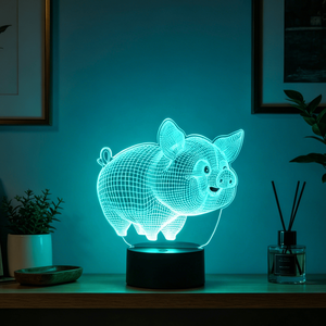 Adjustable 7/16 Colors Decorative 3D Illusion Cute Animal Night Lamp 7 Color Change Touch and <b>Remote</b> <b>Control</b> Night Light - Product Image 4