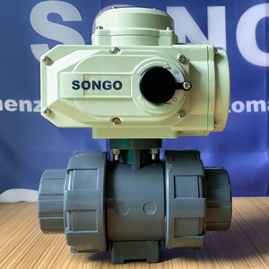 2 Inch Plastic Ball Valve 2 Way Motorized Pvc Ball Valve SONGO DN50 2 Inch 12V DC 2 Way Waterproof Double Union UPVC PVC 50mm Water Plastic Motorized Ball Valve With Electric Actuator