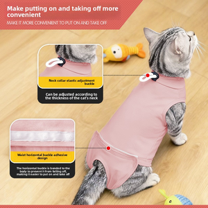 Combinaison de récupération post-opératoire pour chat, anti-léchage, pour la convalescence après stérilisation, vêtement médical, vente en gros - Product Image 2