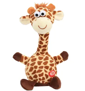 Talking Giraffe Repeats What You Say Shaking Head Electric Interactive Animated Toy Speaking Plush Buddy Birthday Festival