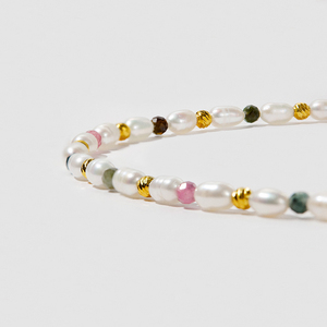 Gargantilla personalizable de lujo, collar de perlas de agua dulce de Plata de Ley 925, collares de perlas de alta calidad con piedras preciosas de colores - Product Image 5