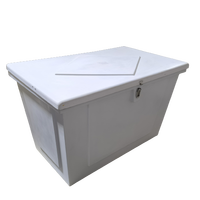 Boîte de rangement marine en fibre de verre avec gelcoat blanc personnalisé, anti-UV, résistante à l'eau salée, en FRP, pour port, yacht, quai