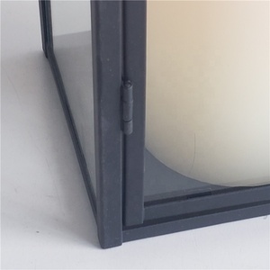 Set di 3 decorativo ha condotto la candela lanterna nero lanterna in metallo per la casa o decorazione di cerimonia nuziale - Product Image 5