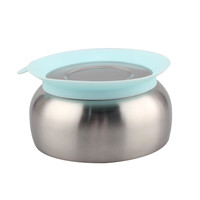 Bols pour bébés en acier inoxydable avec succion, bol SUS304 2 en 1 pour tout-petits et bol amovible en silicone pour enfants