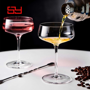 Set of 4 Hand-Blown Large 10 oz Crystal Coupe <strong>Glasses</strong> for Fancy Cocktails <strong>Espresso</strong> <strong>Martini</strong> Manhattan Bar Glassware - Product Image 3