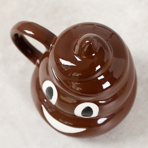 Tazza in Ceramica Creativa a Forma di Cacca con Coperchio, Design Divertente, Regalo di Compleanno Popolare - Product Image 5