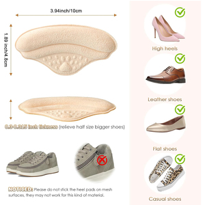 Almohadillas para el Talón para Aliviar el <span class=keywords><strong>Dolor</strong></span>, Almohadillas 4D para Zapatos Demasiado Grandes para Mujeres y Hombres, Previenen Ampollas y Quemaduras, Protectores de Talón - Product Image 6