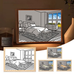 Nuove luci pittura Led <span class=keywords><strong>luce</strong></span> notturna lampada da comodino atmosfera lampada da tavolo decorazione della parete camera da letto decorazione della casa regali pittura artistica - Product Image 2