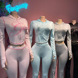 Комплект женской домашней одежды для отдыха с принтом-надписью: худи с длинным рукавом и брюки (2 предмета), весна 2026, горячая распродажа, женский спортивный костюм - Product Image 5