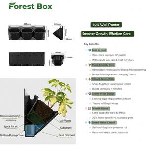 Garden City Système d'irrigation goutte à goutte <span class=keywords><strong>Jardinière</strong></span> suspendue murale verticale Pots de fleurs et jardinières en plastique fixes pour usage domestique - Product Image 2