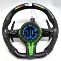 Volant de voiture en fibre de carbone avec LED pour BMW F10 F11 F15 F18 F20 F23 F25 F30 F32 F35 F40 F80 E84 E87 E90 E92 E93 - Accessoires automobiles
