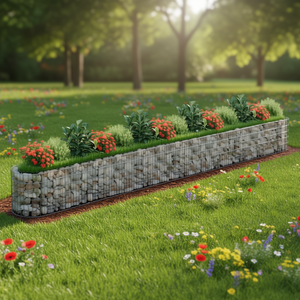 Jardinière surélevée en gabion 21,3 x 1,6 x 1,6 pouces en fer galvanisé argenté pour jardinage et rangement - Product Image 2