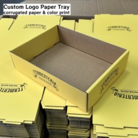 Plateau en carton ondulé imprimé en couleur avec logo personnalisé, fabriqué en carton robuste pour le stockage de boissons et d'aliments en conserve en paquets de 12/24/36.