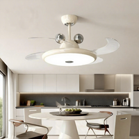 Ventilateur de plafond LED moderne de 42 pouces avec moteur DC, éclairage intégré, télécommande 6 vitesses, lampe rétractable et intensité réglable – Vente en gros de haute qualité