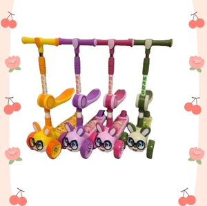Trottinettes électriques pliables en plastique pour enfants en gros, 3 roues en silicone haute qualité, peuvent être une alternative économique aux vélos pour bébés - Product Image 6
