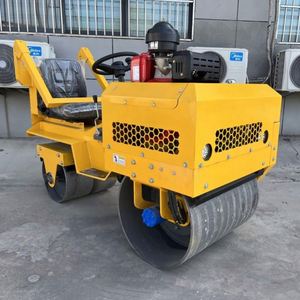 In Stock 1Ton Compactor <b>Road</b> <b>Roller</b> with Double Drum Fast Delivery <b>Used</b> for Construction Industries Engine Pump Core Components - Product Image 2