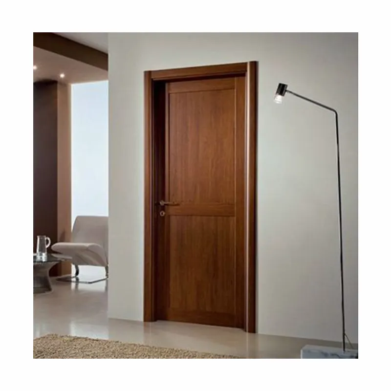 China Manufacturer Interior Oak teak Veneer MDF door Custom Bathroom Flush Solid wooden Door