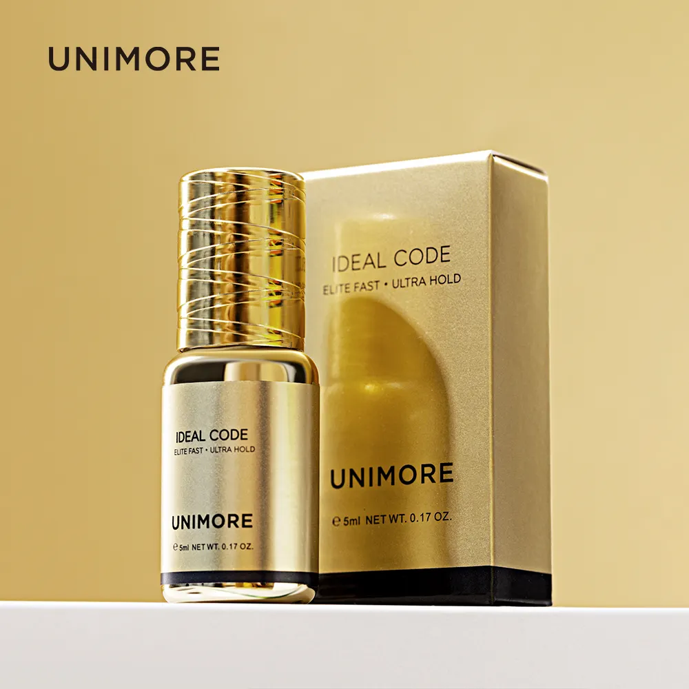 Unimore guter schwarzer Kleber für Volumen 05 Sek. Wimpern verlängerung kleber Flaschen benutzer definierte Wimpern Wimpern kleber Liner Korea