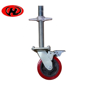 Hot Selling Long Stem Threaded Adjustable Scaffolding <strong>Caster</strong> Wheel with Brake Made in China - Product Image 2