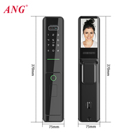 Serrure de porte intelligente avec caméra, reconnaissance faciale 3D, interphone à reconnaissance de veine palmaire, mortaise 6068, compatible Tuya WiFi, serrure biométrique à empreinte digitale